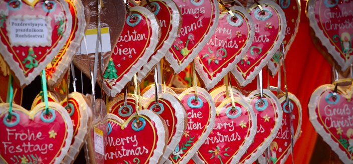 Alina -Lebkuchenherzen auf dem Weihnachtsmarkt