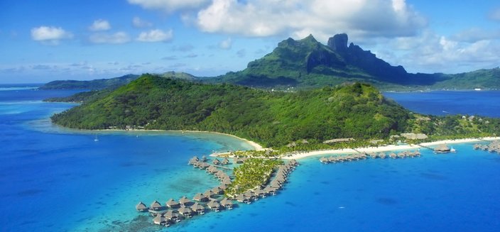 Amadea -Bora Bora von oben, Französisch Polynesien