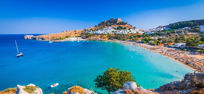 Amadea -Küste von Rhodos, Griechenland