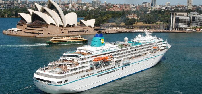 Amadea -MS Amadea im Hafen von Sydney, Australien