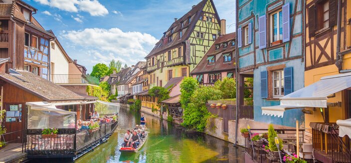 Andrea -Kanal in der Stadt Colmar, Frankreich