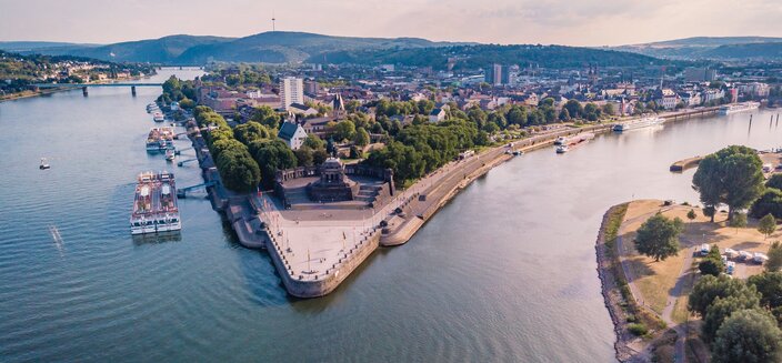 Andrea -Zusammenfluss Rhein-Mosel in Koblenz, Deutschland