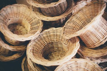 Hand geflochtene Körbe