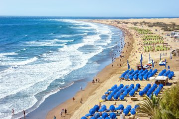 Der Playa de Ingles in Maspalomas, Gran Canaria, Kanarische Inseln