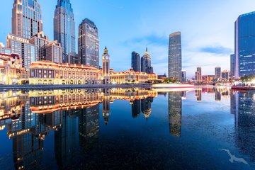 Skyline von Tianjin, China