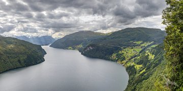 Luftaufnahme vom Nordfjord, Norwegen