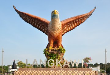 Das Wahrzeichen Langkawis am Eagle Square, Malaysia