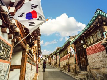 Bukchon Hanok Village in Seoul, Südkorea