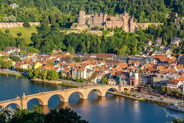 Panorama der Stadt Heidelberg mit Schloss, Deutschland