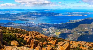 Panorama von Hobart auf Tasmanien, Australien