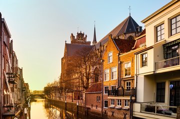 Kanal in Dordrecht, Niederlande
