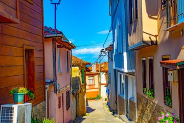 Traditionelle Häuser in Bursa, Türkei