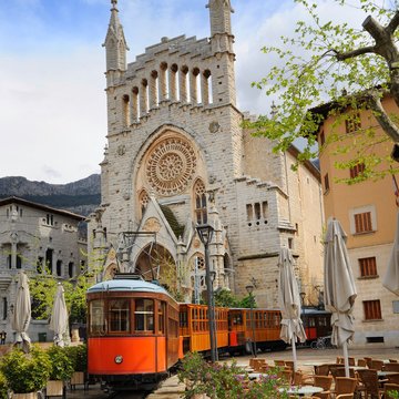 Straßenbahn in Soller, Mallorca, Spanien
