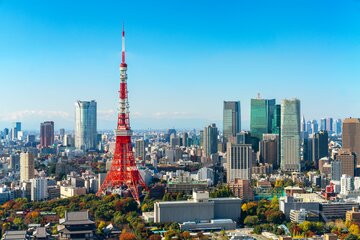 Skyline von Tokio mit Tower, Japan
