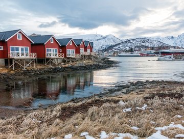 Rote Häuser in Norwegen
