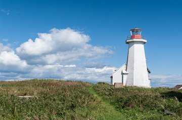 Leuchtturm auf der Insel Petite Île au Marteau, Kanada