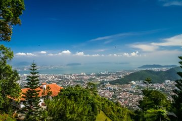 Blick auf George Town, Malaysia