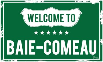 Eingangsschild nach Baie-Comeau, Kanada
