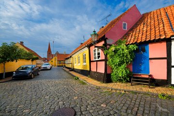 Bunte Häuser in Bornholm, Dänemark