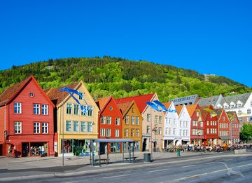 Bunte Häuser in Bergen, Norwegen