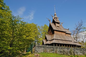 Fantoft-Stabkirche in Bergen, Norwegen