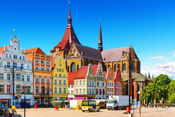 Der Marktplatz in Rostock, Deutschland