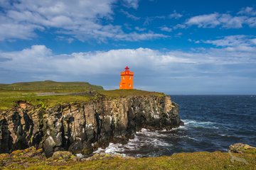 Leuchtturm der isländischen Insel Grimsey, Island
