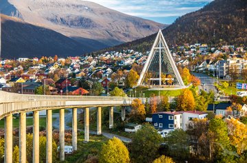 Brücke Tromsøbrua in Tromso, Norwegen