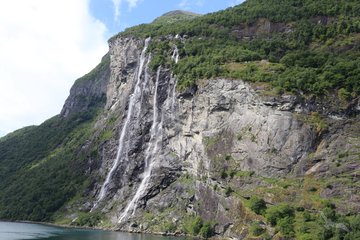 Wasserfälle vor der Adlerkehre, Geirangerfjord, Norwegen