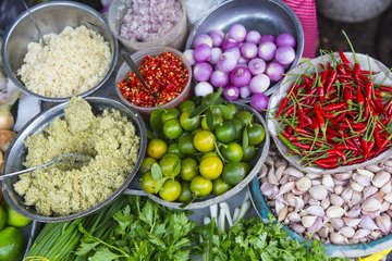 Marktstand in Ho Chi Minh, Vietnam