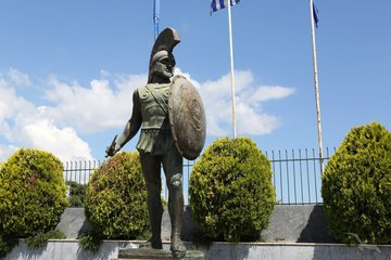 Statue von König Leonidas in Sparta, Griechenland