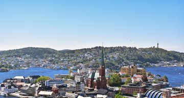 Panoramaaufnahme von Arendal, Norwegen