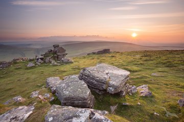 Sonnenuntergang am Nationalpark Dartmoor, England