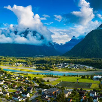 Ausblick auf das Raumatal von Andalsnes, Norwegen