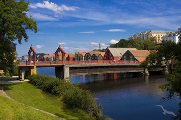Alte Stadtbrücke in Trondheim, Norwegen