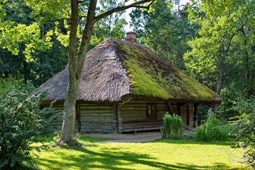 Holzhaus im Freilichtmuseum in Riga, Lettland