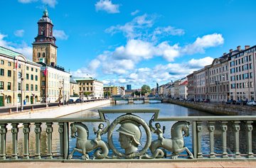 Brücke über einen Kanal in Göteborg, Schweden
