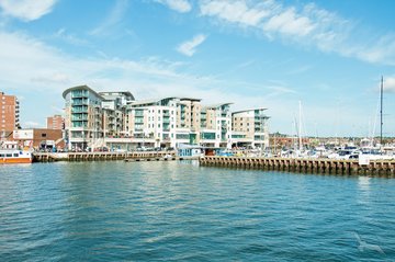 Hafen und Wasserfront von Poole, England