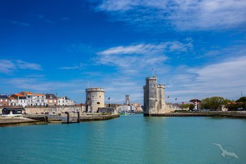 Blick auf die Küstenstadt La Rochelle, Frankreich