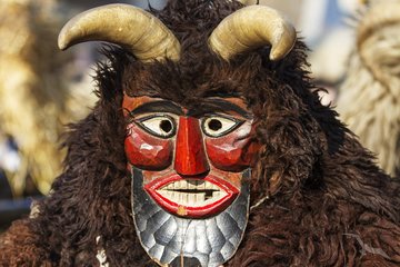 Handgeschnitzte Maske Buschomaske aus Mohacs, Ungarn