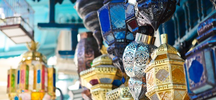 Laternen auf einem Markt, Tunesien