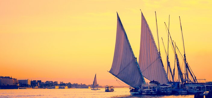 Nil beim Sonnenuntergang