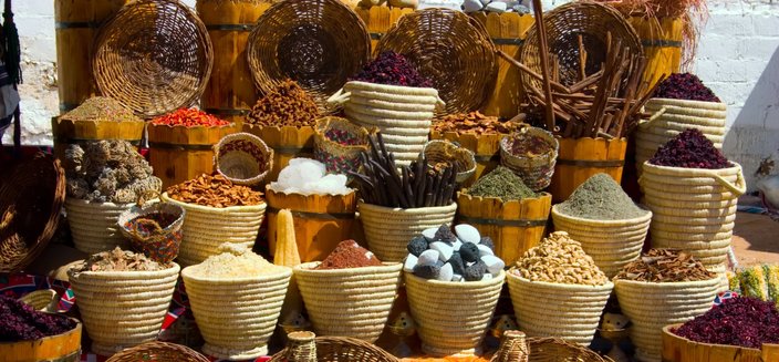 Gewürzstand auf einem Markt in Ägypten