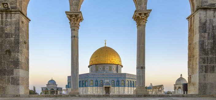Felsendom und Al-Aqsa-Moschee in Jerusalem, Israel