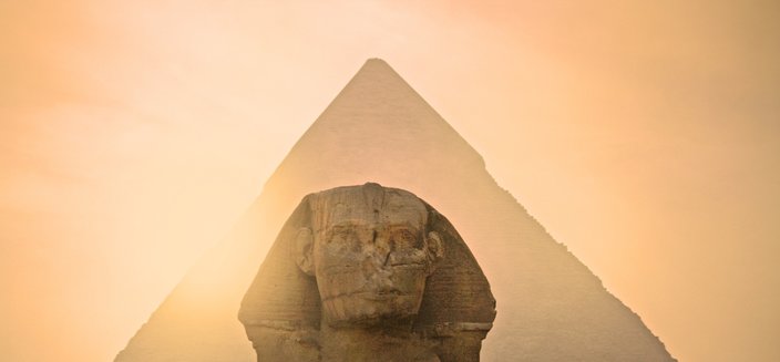 Sphinx und die Pyramiden von Gizeh, Ägypten
