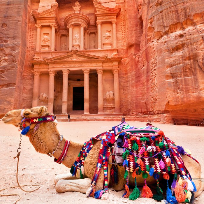 Schatzhaus in der Ruinenstätte Petra, Jordanien